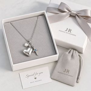 Collier avec pendentif en forme de cœur en acier inoxydable personnalisé avec breloque en perle pour commande OEM ODM de marque - Product Image 3