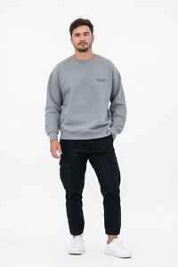 Oneten <b>Men's</b> <b>Grey</b> Crewneck Long Sleeve Loose Fit 100% Polyester Printed Casual Pullover <b>Sweatshirt</b> for Spring - Product Image 1