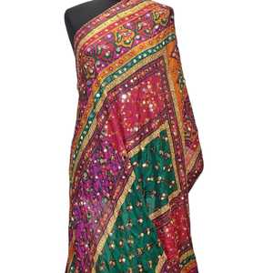 Women Mirror Embellished Shawls Traditional Scarves Shawls & <b>Hijab</b> Handmade Ethnic Fashion Scarf for Wedding Party Celebration - Product Image 1