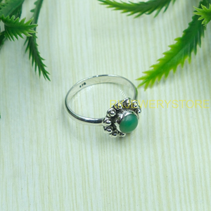 Bague en Aventurine verte, en argent Sterling 925, avec pierre verte, minimaliste, bagues de fiançailles pour femmes, bijoux en Aventurine - Product Image 2