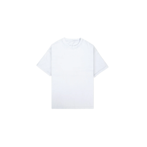 T-shirt en coton blanc surdimensionné pour homme, col rond, manches courtes, jersey uni décontracté - Product Image 4