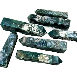 Torre de Ágata Musgosa Natural, Punta de Cristal Verde, Ágata Dendrítica, Piedra Curativa para Reiki, Meditación, Decoración, Venta al por Mayor - Product Image 6