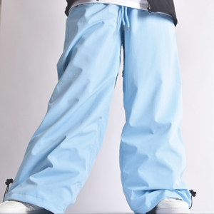 Pantalones de Snowboard Azul Claro, Impermeables, Resistentes al Viento, con Estampado, de Secado Rápido, Anti-UV, con Cierre de Cordón, Talla Grande, Ropa de Invierno - Product Image 6
