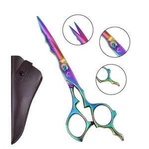 Ciseaux de coiffure professionnels pour salon de beauté, en acier inoxydable à haute teneur en carbone, pour droitiers, 28 dents, manche moyen, ciseaux de barbier - Product Image 3