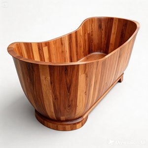 Hot Sale Indonesia Made Timber Vertical Teak Wood Free <b>Standing</b> Ergonomic Eco-Friendly Indoor Outdoor Rectangle Bathtubs Hotel - Product Image 6