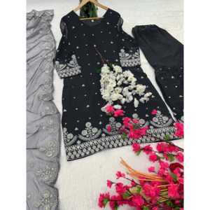 Hermosa parte superior inferior y elegante Dupatta para fiestas Elegantes vestidos de graduación - Product Image 1