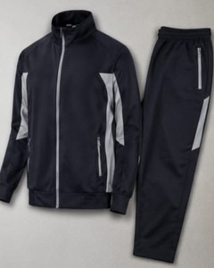 Conjunto Deportivo para Hombre, Color Negro, Manga Larga, Cierre de Cremallera, Estilo Deportivo, Color Sólido, Poliéster, Ropa de Otoño con Bolsillos Laterales - Product Image 4