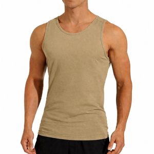 Men's <b>Green</b> Sleeveless O-Neck <b>Tank</b> <b>Top</b> Breathable Knitted Solid Color Casual Style 100% Polyester - Product Image 2