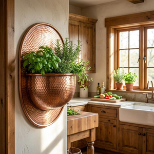 Metal Hanging <b>Wall</b> <b>Planter</b> Decorative Metal <b>Wall</b> Mounted Flower Pot for Indoor <b>Outdoor</b> Home Garden Decoration - Product Image 3