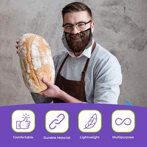 Nero 19X9 pollici usa e getta in Nylon reti da barba per uomo impacchettano 100 coperture traspiranti per la cottura del servizio di ristorazione protezioni elastiche - Product Image 5