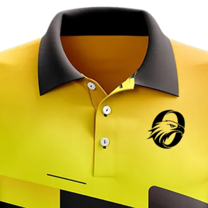 Men Yellow Black Sublimation Cricket Jersey Short Sleeve Sports Shirt Training Match Wear <b>Athletic</b> Performance Team Clothing - Product Image 6