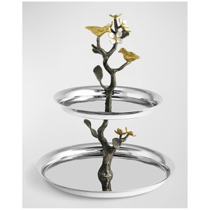 Base Redonda de Metal Dorado de Lujo para Pastel con Pedestal Elevado para Decoración de Mesa de Postres de Boda - Product Image 3