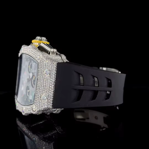 Reloj de Pulsera de Moda Premium con Esfera Redonda de Moissanita y Cristal, Movimiento de Cuarzo, Unisex, Ajuste Cómodo para Negocios y Festivales - Product Image 6