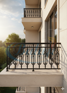 Escaliers modernes sans cadre en fer pour usage intérieur avec garde-corps de balcon - Résistants à la rouille - Product Image 2