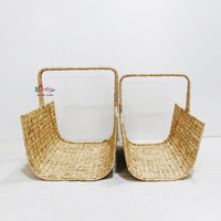 Panier de transport de bûches en osier fait à la main de haute qualité, organisateur de paniers de rangement pour la maison et le bureau