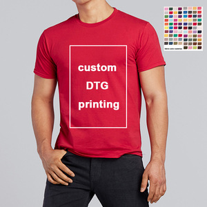 T-shirt en coton à manches courtes et col rond pour homme, coupe classique, couleur unie, style décontracté, jersey tricoté, teinture unie - Product Image 4