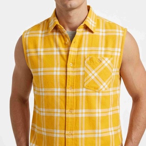 Men's Sleeveless Plaid <b>Flannel</b> <b>Shirt</b> <b>Blue</b> Black Checkered Casual Turn-down Collar Breathable 100% Cotton Autumn Wear - Product Image 5