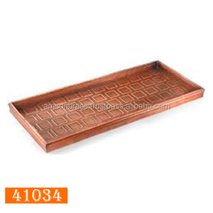 Bandeja de metal de cobre con asa de inserción para invitados que sirven en restaurantes Bandeja de servicio de calidad premium - Product Image 5