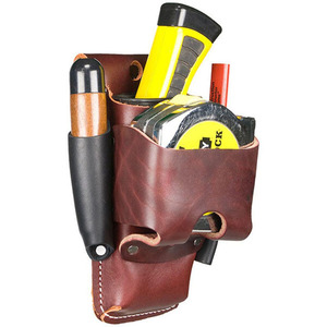 Porte-mètre à ruban en cuir véritable, robuste, pochette pour ceinture à outils, pour charpentier, électricien, chantier de construction, avec passant de ceinture, à vendre - Product Image 5