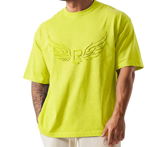 T-shirt homme oversize bleu marine avec ailes en relief et logo R, manches courtes, coupe décontractée, col rond, design sur le devant - Product Image 6