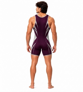 Traje de Baño para Hombre sin Mangas con Estampado por Sublimación, Cuello Redondo, Spandex y Nailon, Transpirable, para Todas las Temporadas - Product Image 2