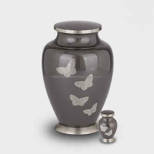 Handmade Large Size American Style Butterfly Design Adult Funeral Supplies Beautiful Higher <b>Wood</b> Metal Brass Pet Cremation <b>Urn</b> - Product Image 1