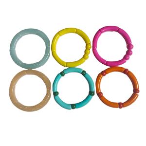 Pulsera de resina epoxi de nuevo estilo de calidad superior estándar Cuentas de resina exageradas Ropa de fiesta o regalo Brazaletes de tubo de resina epoxi - Product Image 1