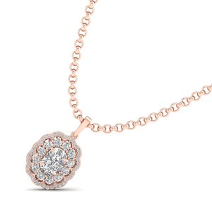 Colliers pendentifs REYES en moissanite taille coussin de 3,44 carats pour femmes, prix de gros, or rose 14 carats, cadeaux de mariage, bijoux fins - Product Image 3