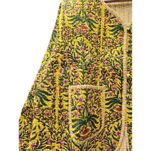 100% Cotton Hand Block Printed Quilted <b>Jacket</b> <b>for</b> <b>Women</b> Vintage Coat Linen Unique Bohemian Style Short Winter Wear <b>for</b> Autumn - Product Image 2