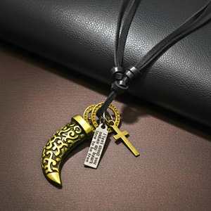 Vintage Claw 1.5-Inch Rose Gold Plated Stainless Steel Pendant with Adjustable Leather Rope for Men & Boys - Product Image 2