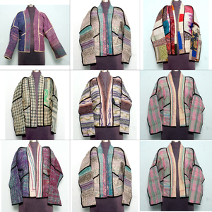 Assorted Handmade Women's Vintage <b>jacket</b> with mandarin collar Beautiful <b>Kantha</b> Patchwork Multi-Color <b>jacket</b> for Parties - Product Image 1