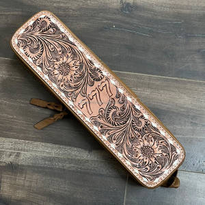 Support pour fer à friser en cuir véritable repoussé Western Curling, design porte-bonheur 777, résistant à la chaleur, pour l'organisation des outils de coiffure - Product Image 4