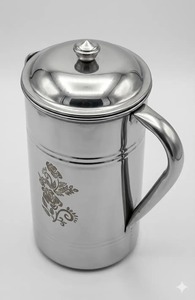 Carafe à eau élégante en acier inoxydable avec couvercle, finition martelée décorative, pichet à boisson en métal pour restaurant, hôtel, maison, cuisine - Product Image 6