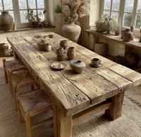 Table à manger en bois d'acacia massif de haute qualité avec pieds en bois pour un style moderne et une ambiance élégante