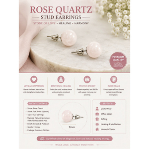 Boucles d'oreilles en forme de boule en quartz rose naturel, écologiques, faites à la main, artisanat en cristal, bijoux de mode pour femmes, pierres précieuses de guérison, vente en gros - Product Image 2