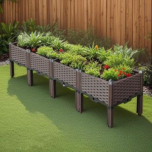 160cm Deep Durable Garden <b>Bed</b> with Legs <b>Outdoor</b> Container for Vegetables Herbs & Flowers Durable Planter Box H - Product Image 1