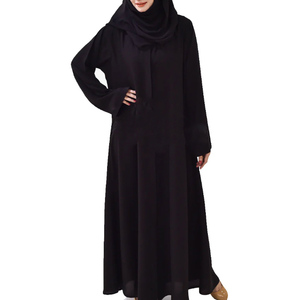 Vestido Abaya Musulmán Tradicional Modesto para Adultos, Cuello Alto, Manga Larga, Dobladillo Acampanado, Largo MAXI, Satén Sin Costuras, Ligero y Transpirable - Product Image 1