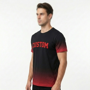 T-shirt bicolore dégradé pour hommes en gros, personnalisable avec logo et marque - Product Image 3
