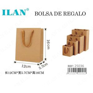 ถุงของขวัญกระดาษคราฟท์ 12x5.7x16 ซม. พร้อมหูหิ้วสำหรับใส่ของขวัญ - Product Image 3