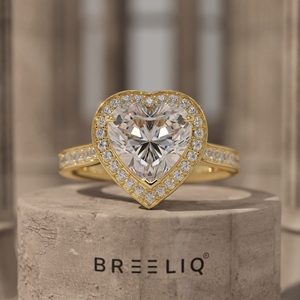 14K Gold Heart Shape Halo Engagement Ring 2 Carat Diamond Pave Band White Gold Romantic <b>Bridal</b> Ring Fine Jewelry OEM Supplier - Product Image 1