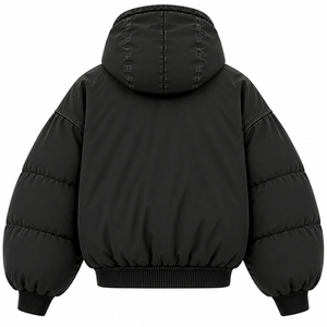 Men's Casual Sports Zipper Hoodie Coat Solid Color Slim Fit Puffer <b>Jacket</b> Eco-Friendly Breathable Winter Sportswear Cotton Lined - Product Image 2