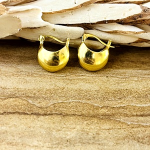 Nuevos Pendientes de Aro Gruesos Tipo Huggie de Latón Estilo Boho para Mujer, Bañados en Plata/Oro, Minimalistas para Fiesta, Venta al por Mayor/OEM/ODM - Product Image 1