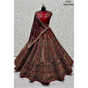 Colecciones de Terciopelo para Novias Indias con Trabajo Zarkhan por Fabzone Modelo FZBELLA - Product Image 6