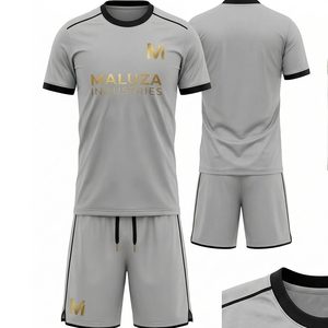 Tenue de football personnalisée imprimée par transfert thermique, ensemble respirant en polyester, avec logo d'équipe, numéro et nom personnalisables, vêtements de sport - Product Image 4