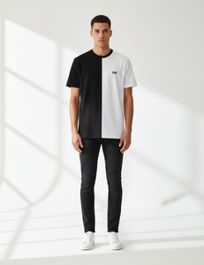 เสื้อยืดคอตตอนเจอร์ซีย์พรีเมียมสำหรับผู้ชาย - คอลเลคชั่นโลโก้ SQS ทรงบ็อกซี่ ใส่สบาย - Product Image 1