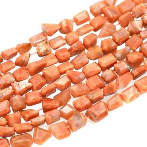 ลูกปัดอะเมโซไนต์สีพีชธรรมชาติ SRK GEMS ทำด้วยมือจากอินเดีย ลูกปัดเจียระไนทรงเหลี่ยม ขนาด 8x7 มม. 9x13 มม. ความยาว 16 นิ้ว จากรัฐราชสถาน ผลิตโดยบุคคลที่สาม - Product Image 3