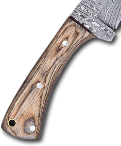 Cuchillo Táctico de Caza de Hoja Fija Personalizable, Hoja de Acero Inoxidable con Empuñadura de Madera, 170 mm de Longitud, Orificios para Colgar, Funda de Cuero - Product Image 2