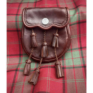 Bolso Escocés de Cuero Genuino de Alta Calidad, Estilo Victoriano, Hecho a Mano, con 6 Borlas Trenzadas para Hombres - Product Image 3
