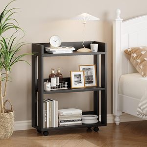 Giá sách mỏng nhỏ với bánh xe con lăn tự lắp ráp gỗ nhỏ kệ sách và Tủ sách cho Thư Viện gia đình - Product Image 5