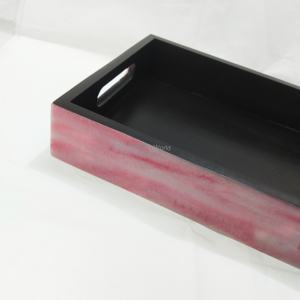 Plateau de service rectangulaire en résine blanche avec base noire élégante Home Hotel Design fabuleux décoratif pour restaurant servant l'Inde - Product Image 3